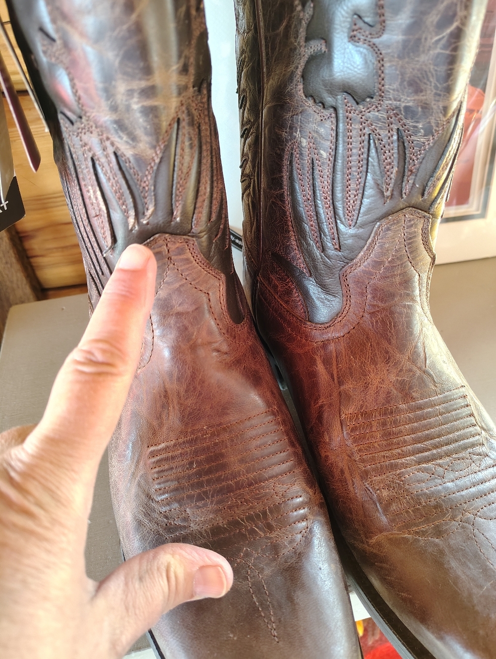 NWTs Ariat Hi Stepper Senero Pecan Brown Embossed Western Boots-size 9.5 EE - Picture 16 of 16